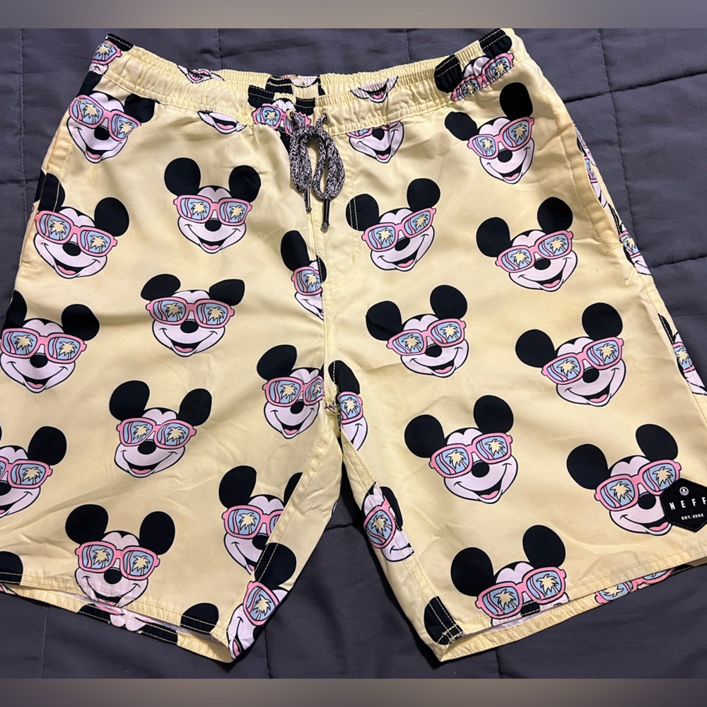 DISNEY X NEFF MICKEY SWIM TRUNKS SIZE M